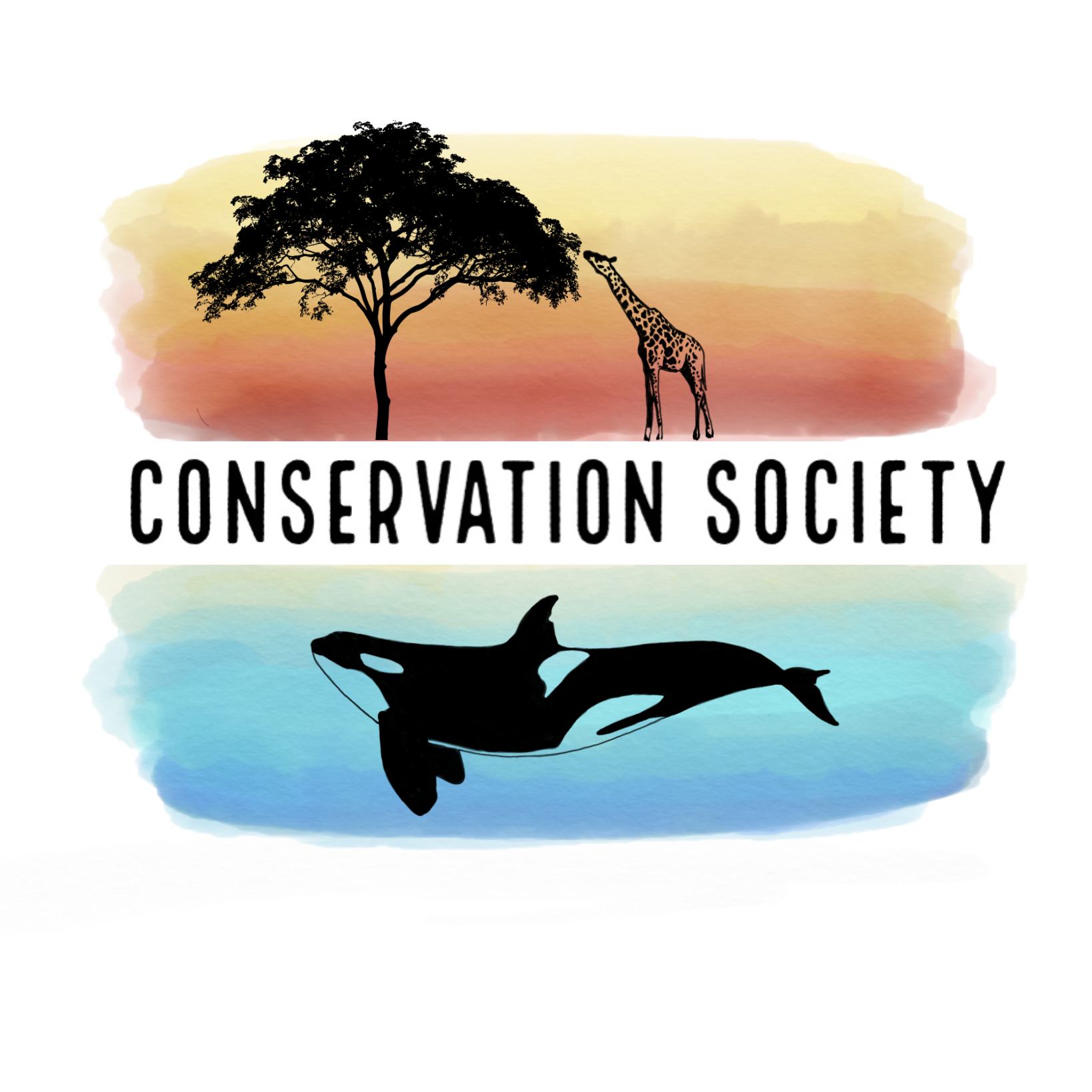 The new society logo shows a giraffe feeding at a tree and a killer whale