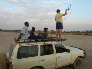 Part of the group (and Guy, and some of the other Lale'enok staff) VHF/radio tracking